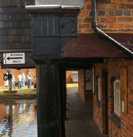 Stourbridge -view of bonded warehouse and canal