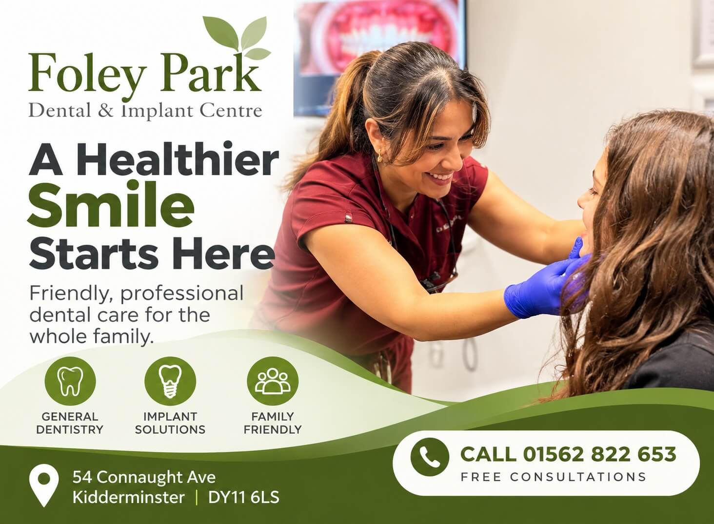 Foley Park Dentist in Kidderminster accepting new patient